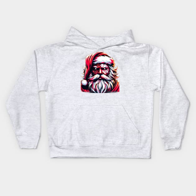 Bad Santa Kids Hoodie by TooplesArt